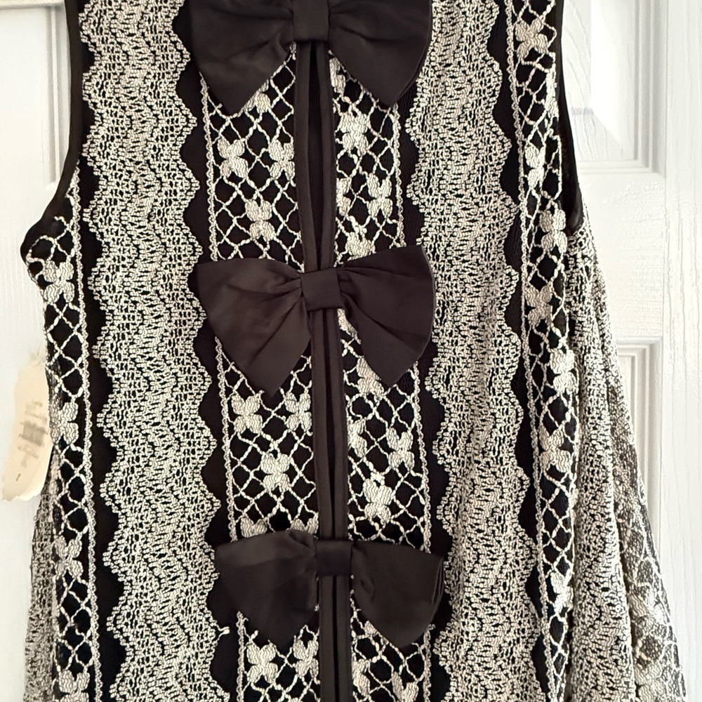 Altar'd State Black and Cream Lace A-Line Skirt - Picture 4 of 6